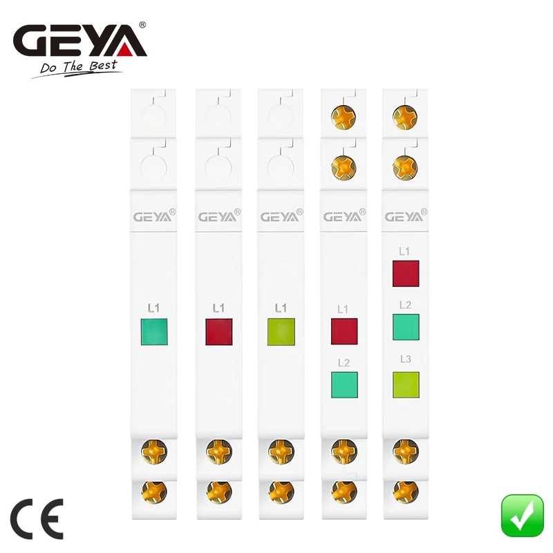 GEYA GYD Индикатор на DIN-рейку 230 В Светодиодная сигнальная лампа Двойные контрольные огни Модульный индикатор Красный Зеленый Желтый Светодиодный сигнальный светильник Профессиональное освещение