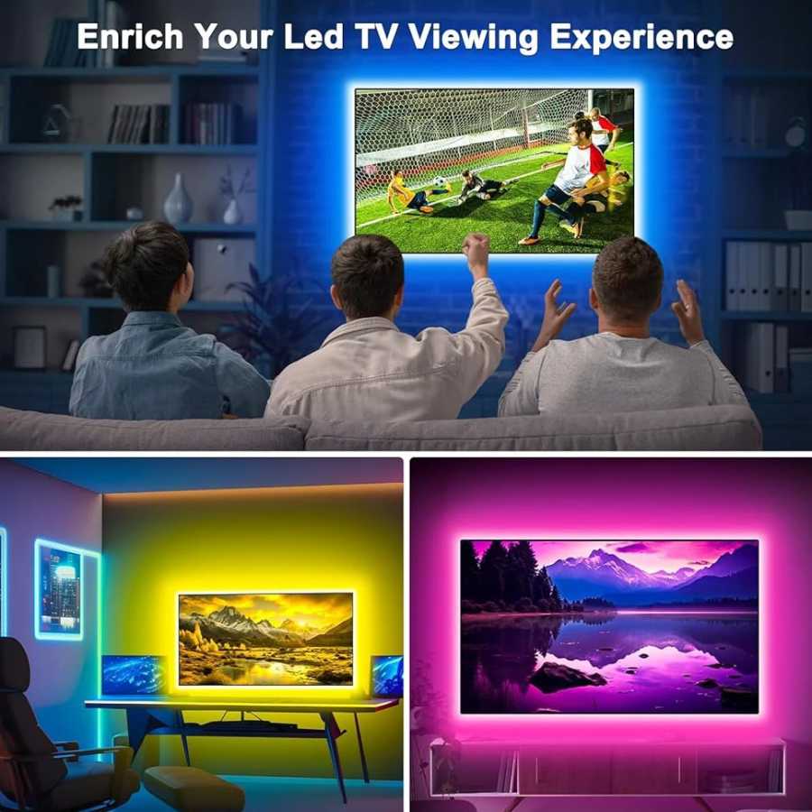 Фотография №5 товара Светодиодная лента RGB 5050 с управлением через приложение, подсветка для