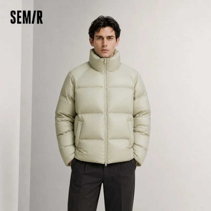 Мужской пуховик Semir 2026: Новая зимняя утепленная короткая куртка с тройной защитой, термопуховик для пар, модный трендовый пуховик Пуховики