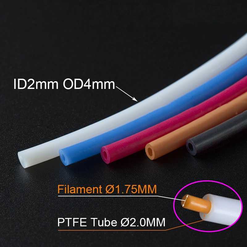 Фотография №1 товара Трубка PTFE для экструдера Bowden 1/2/4M для J-Head/Ender 3/Bambu Lab