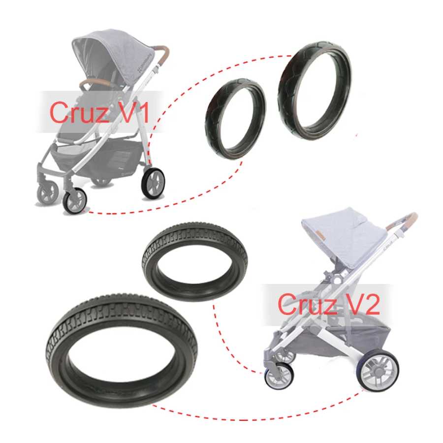 Шина для колес коляски, каждый для Uppababy Cruz V1/V2, чехол для передней или задней шины из искусственной кожи, бескамерная прямая замена, аксессуары для детей Детские коляски и аксессуары