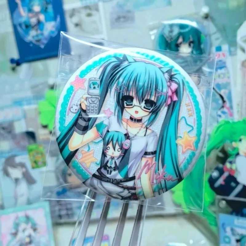 Новый значок Hatsune Miku -Project DIVA- в стиле аниме, 58 мм, с красивым рисунком, из жести с мелким блеском Товары АСГ