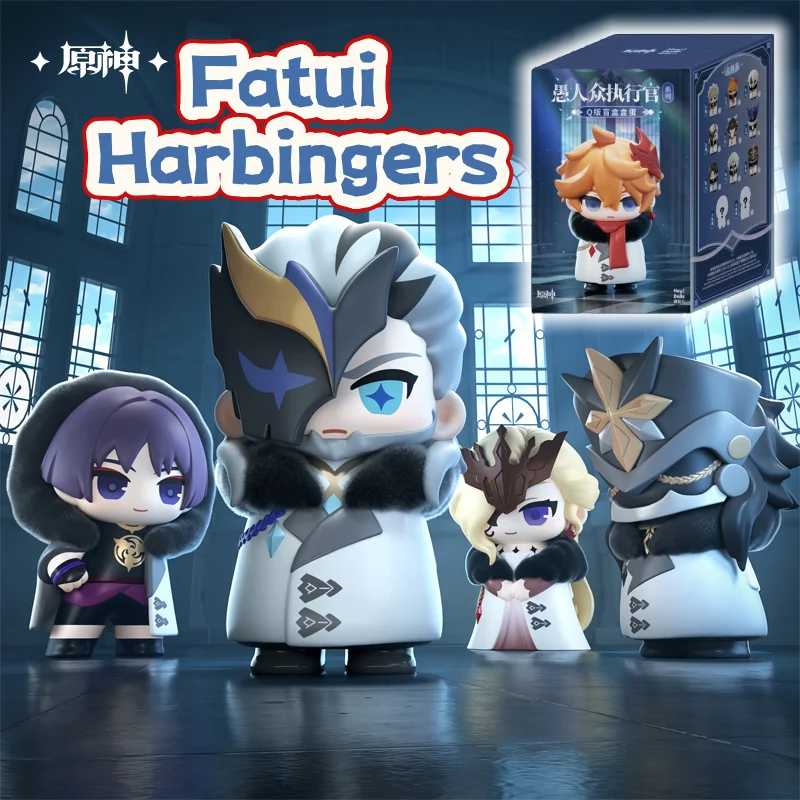 Новинка! Фигурка-сюрприз Genshin Fatui Harbinger (MiHoYo) &mdash; настольное украшение, модель, подарочная коробка, игрушка на день рождения, рождественский подарок Модная слепая коробка