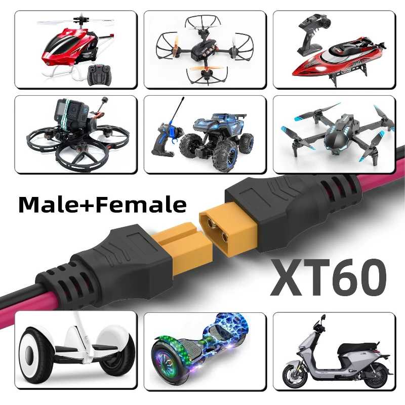 Фотография №2 товара Удлинительный кабель XT60 Кабель 12AWG XT60 — XT60, с разъемами