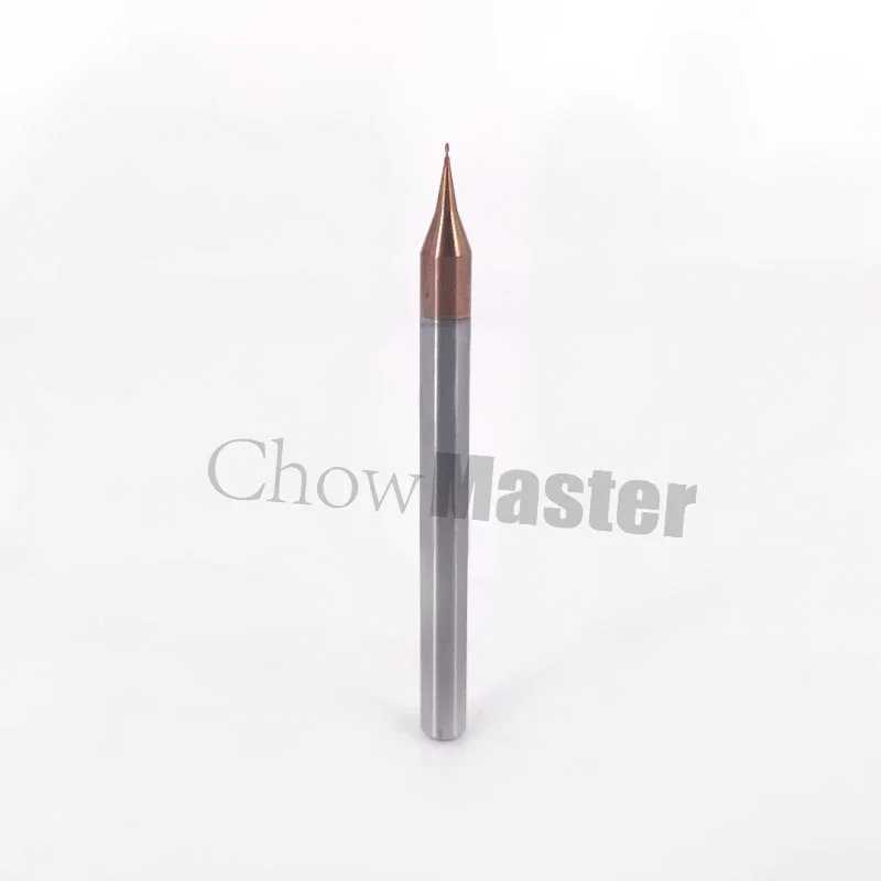 Фотография №5 товара Концевая фреза Chowmaster из микрокарбида 0,2-0,9 мм, 2 канавки, хвостовик