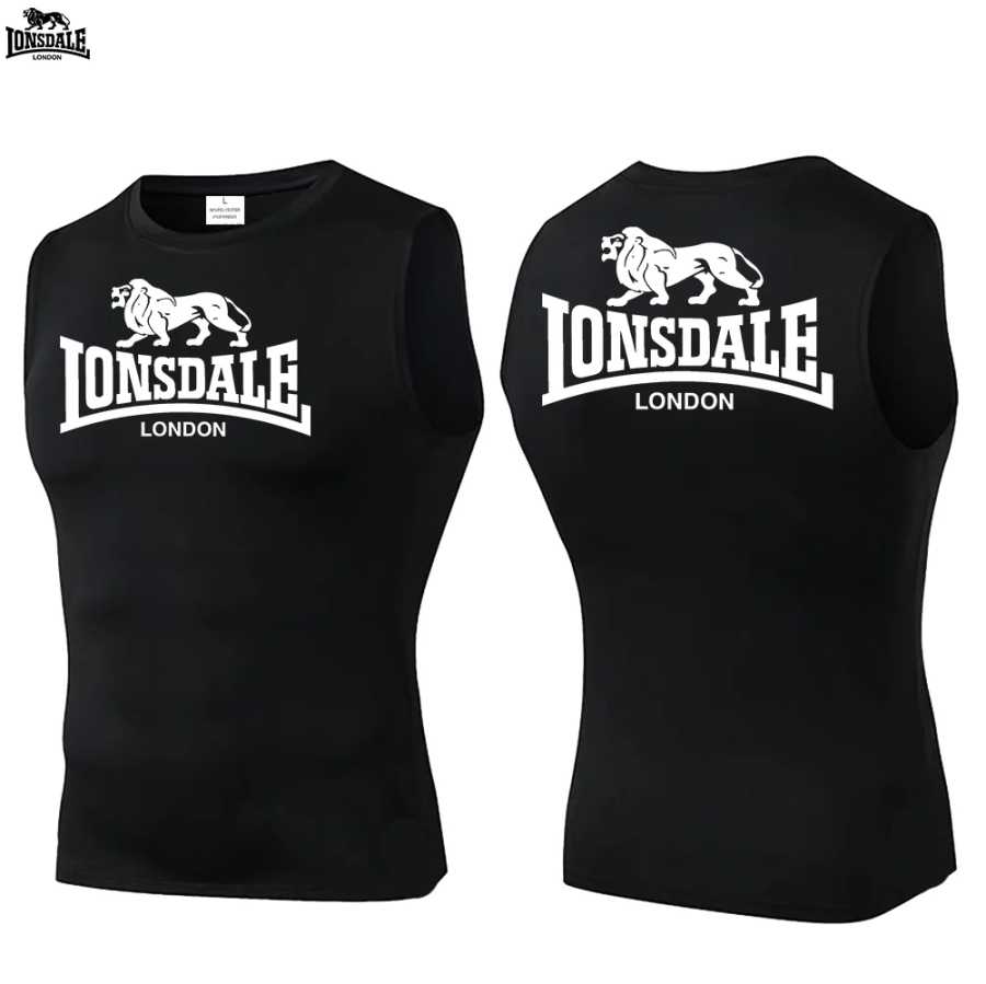 LONSDALE компрессионная майка, мужская спортивная рубашка без рукавов, быстросохнущая спортивная одежда, мужской жилет для фитнеса, бодибилдинга, тренировки мышц Мужские комплекты (новые)