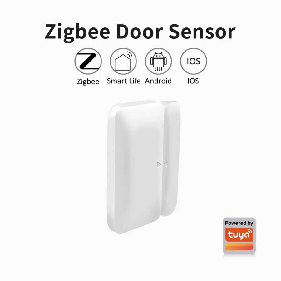 Беспроводной датчик открытия дверей и окон Tuya Zigbee, мини-детектор для умного дома, система сигнализации при открытии/закрытии двери, совместим с Alexa Доступ к автоматизации здания