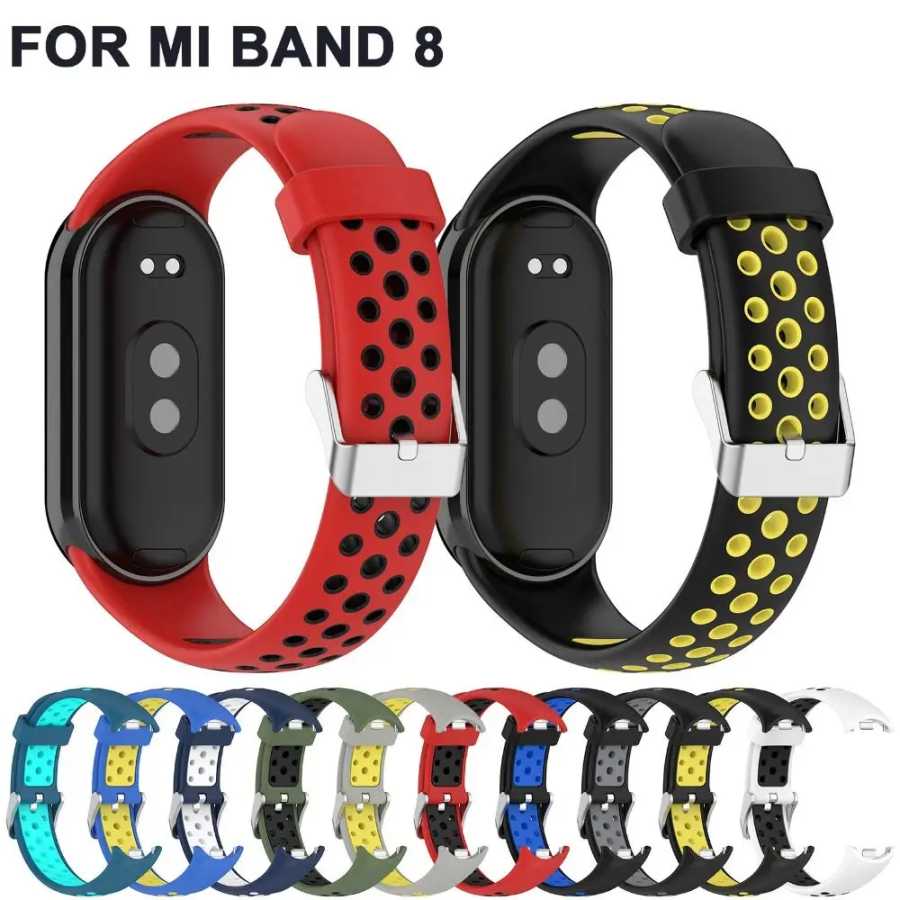 Фотография №1 товара Ремешок для Xiaomi Mi Band 8 9 10, силиконовый браслет,