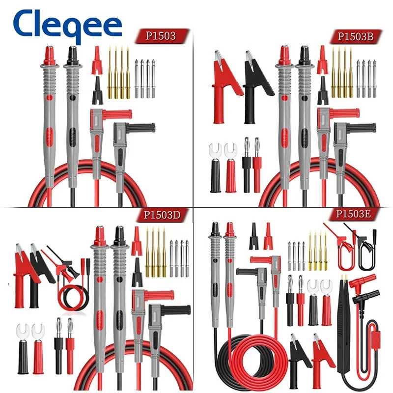 Набор универсальных измерительных щупов Cleqee P1503 с сменными игольчатыми насадками, тестерами для микросхем SMD и зажимами типа &laquo;крокодил&raquo; Инструменты для измерения и анализа