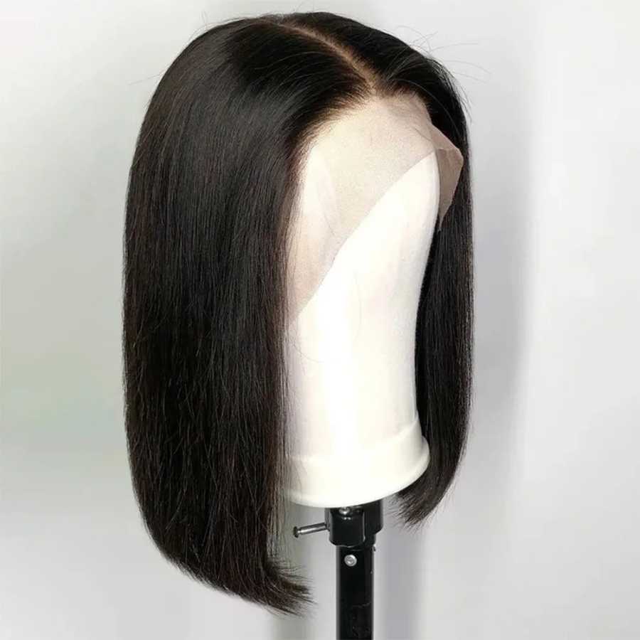 Прямые короткие парики-боб 13x4 из 100% натуральных волос Remy с HD прозрачным кружевом, полностью кружевные фронтальные парики для женщин, парики с кружевной застежкой 4x4, 5x5 Парики из натуральных волос (для брюнетов)