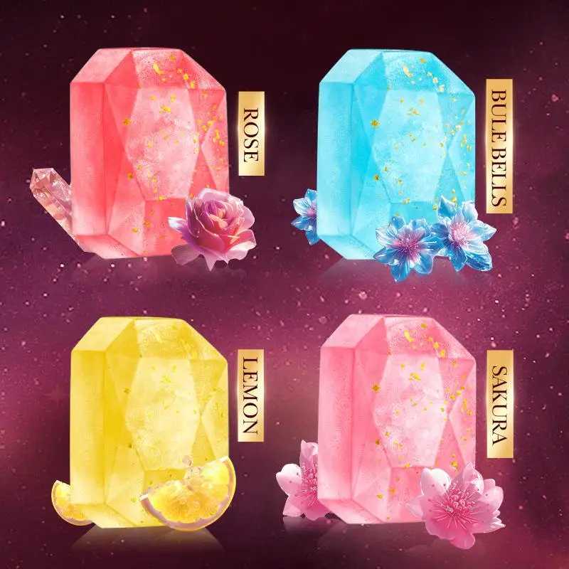 Мыло SADOER Diamond Essential Oil с ароматом розы и вишневого цвета, ручной работы, для лица и тела, роскошный уход. Ванна и душ