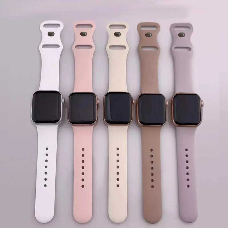 Силиконовый ремешок для Apple Watch, ремешок 40 мм, 44 мм, 46 мм, 45 мм, 41 мм, 49 мм, 42 браслета Correa, браслет iWatch series ultra3 2 7 8 9 se 10 11 Аксессуары для часов