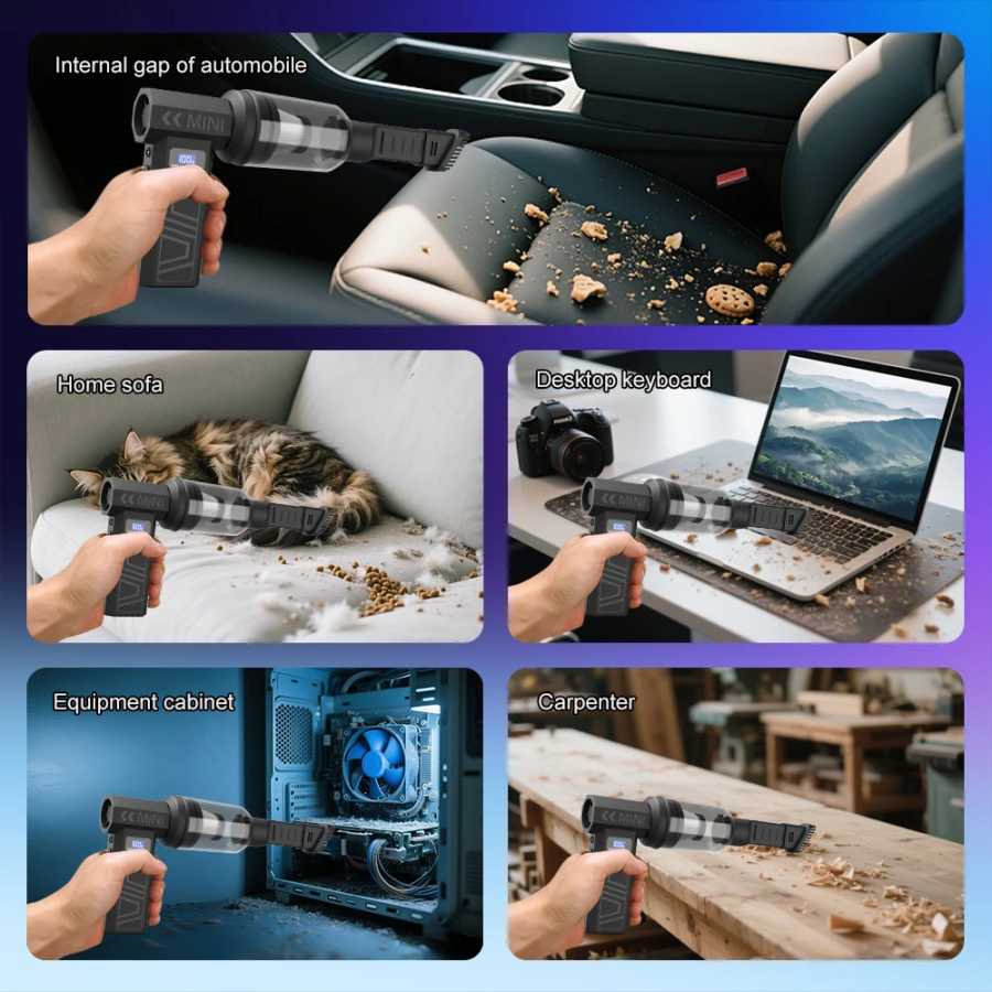 Фотография №5 товара Беспроводная турбовоздуходувка X3T 990000 об/мин с 4 режимами регулировки, бесщеточным