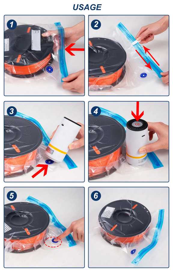 Фотография №1 товара Сумка для хранения нити для 3D-принтера PLA ABS PETG Вакуумный