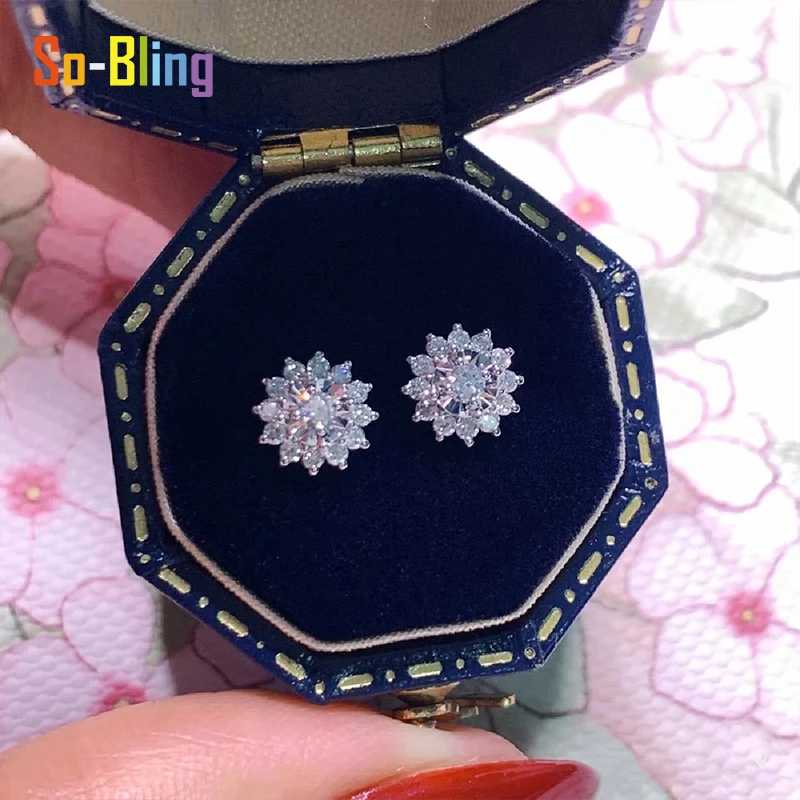 Фотография №3 товара So-Bling 1 карат муассанитовые солнцезащитные серьги из стерлингового серебра 925