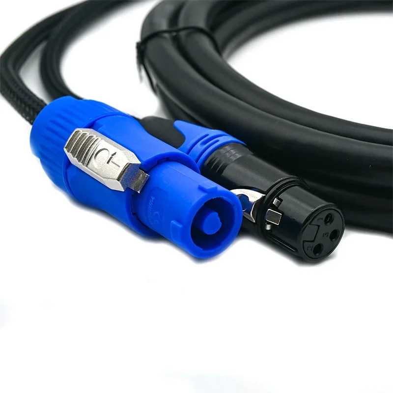 Фотография №3 товара Комбинированный соединительный кабель Powercon DMX 1,5 м, 1 м, 2