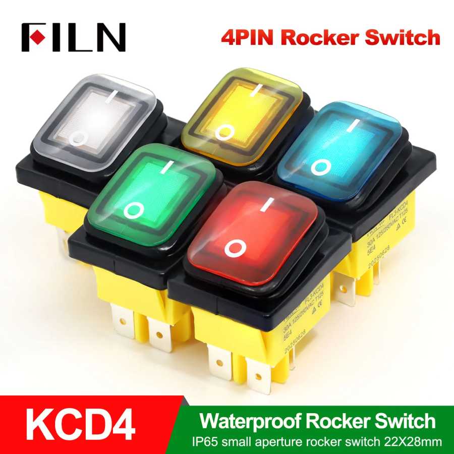 FILN Heavy Duty IP68 Водонепроницаемый светодиодный тумблер T8530A12V/220VRed/синий/зеленый ВКЛ/ВЫКЛ Идеально подходит для использования в автомобиле и морском стиле Системы умного дома
