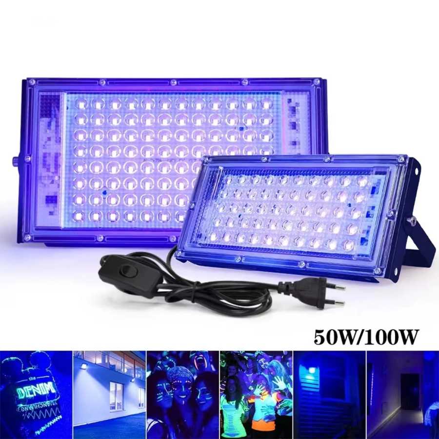 Фотография №5 товара LED ультрафиолетовый прожектор 50w 100w 395 нм ультрафиолетовый штепсель 240v