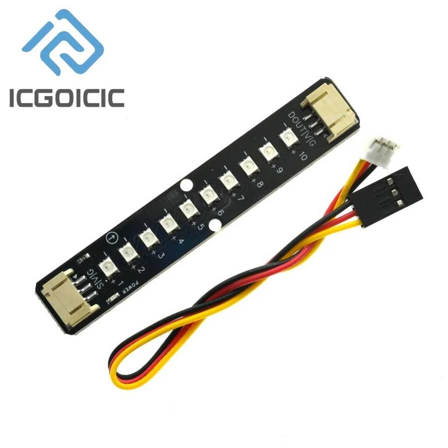 10-битная светодиодная лента WS2812B RGB, 5 В, программируемый световой ремень с изменением цвета для Arduino ESP32 Активные компоненты