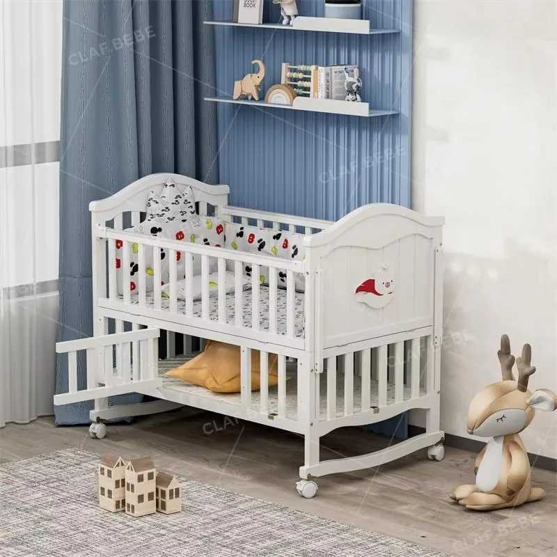 Фотография №1 товара Детская кроватка CLAF BEBE 2026: современная регулируемая деревянная кроватка для