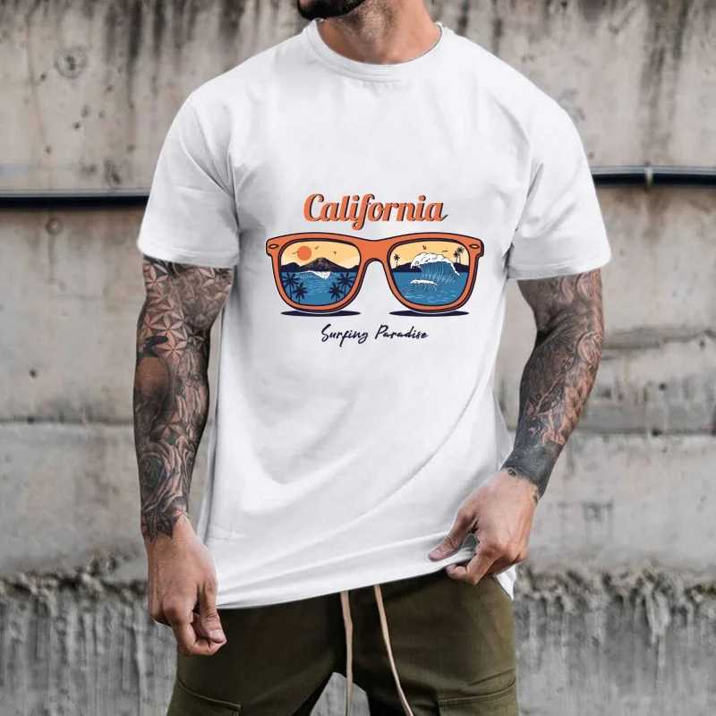 Фотография №1 товара Наклейка-аппликация California Surfing Paradise с изображением солнцезащитных очков и пейзажа,