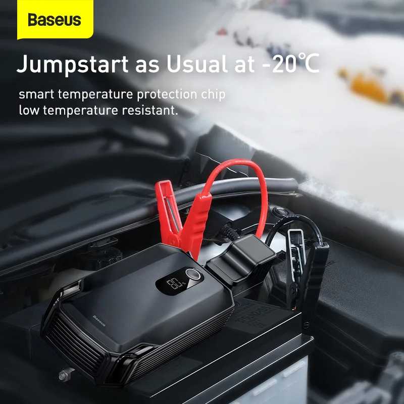Фотография №1 товара Автомобильный стартер Baseus Power Bank 2000A/1000A 12V Портативное зарядное устройство