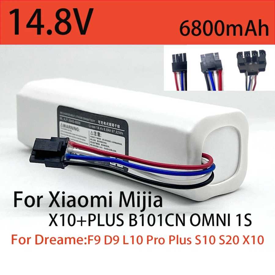 Аккумулятор 14,8 В, 6800 мАч для Xiaomi Mijia X10 + PLUS B101CN OMNI 1S и Dreame F9 D9 L10 Pro Plus S10 S20 X10, робот для подметания и мытья полов Аксессуары и запчасти