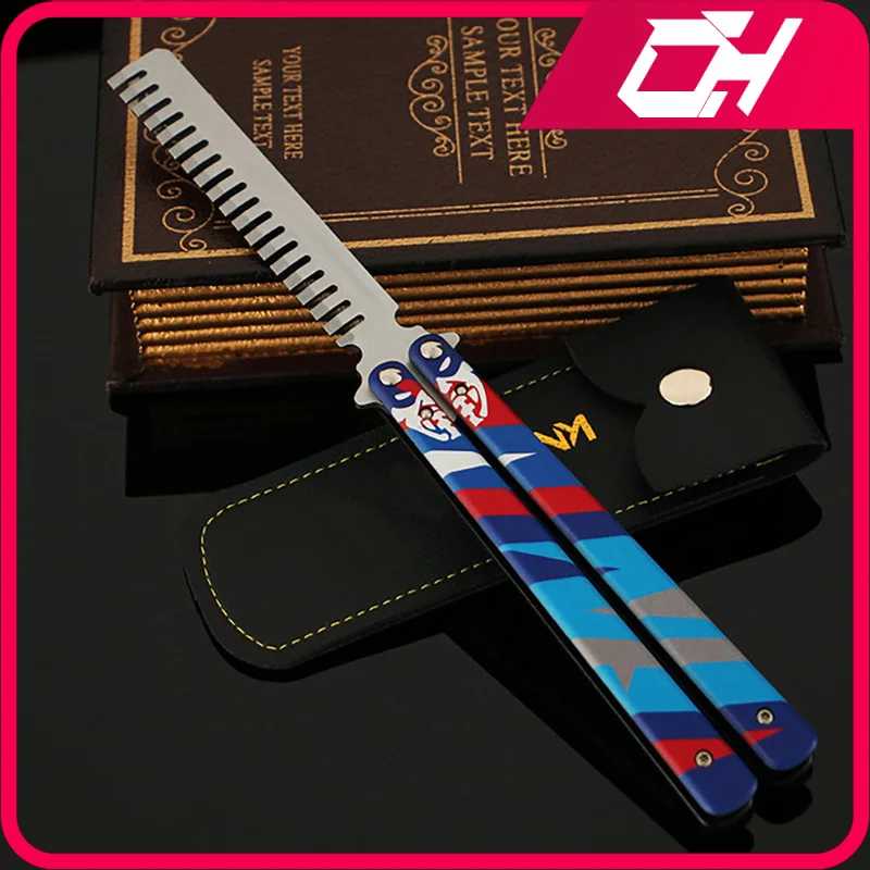 Стильный металлический балисонг-трейнер Valorant Yoru's Butterfly Comb (23 см) &ndash; игровой периферийный аксессуар, подарок для мальчиков Активные игры и спорт