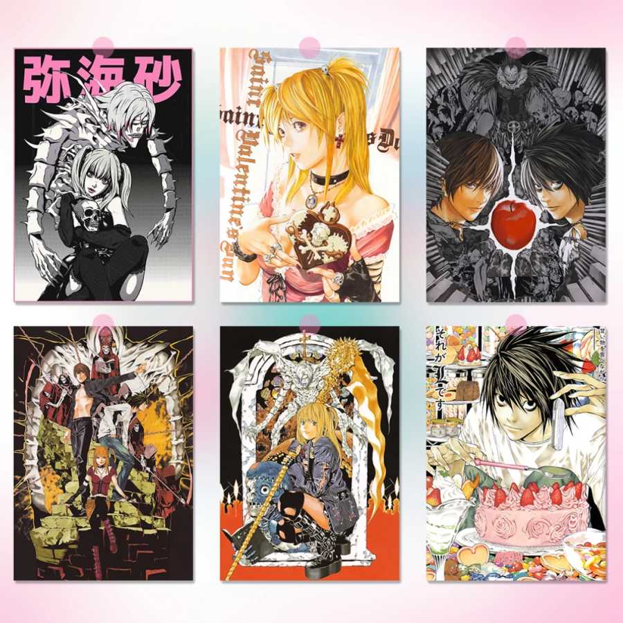 Японские комиксы Death Note безрамная картина на холсте плакат свет Ягами комиксы периферийные устройства Миса Амане украшение комнаты Игровые фигурки и трансформеры