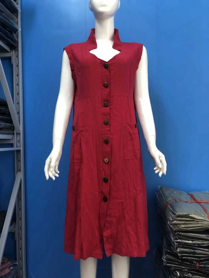 Фотография №5 товара Dresses for Women 2025 Casual Long Dress Single Breasted Sleeveless