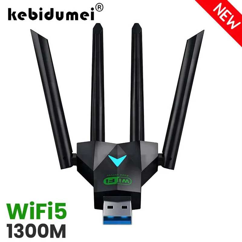 Новая беспроводная сетевая карта 1300 Мбит/с USB 3.0 WiFi USB-адаптер двухдиапазонный 2,4G/5Ghz Wi-Fi ключ 4 антенны беспроводной приемник для ПК Сетевое оборудование