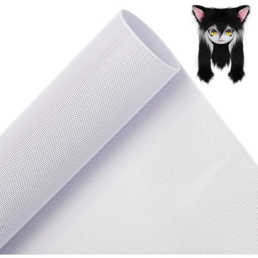 Изготовленная на заказ сетка для глаз Fursuit 39x11,8 дюйма, белая сетка из ПВХ толщиной 0,2 мм, водонепроницаемая сетка для печати для меха, комплект для косплея Ювелирные изделия ручной работы