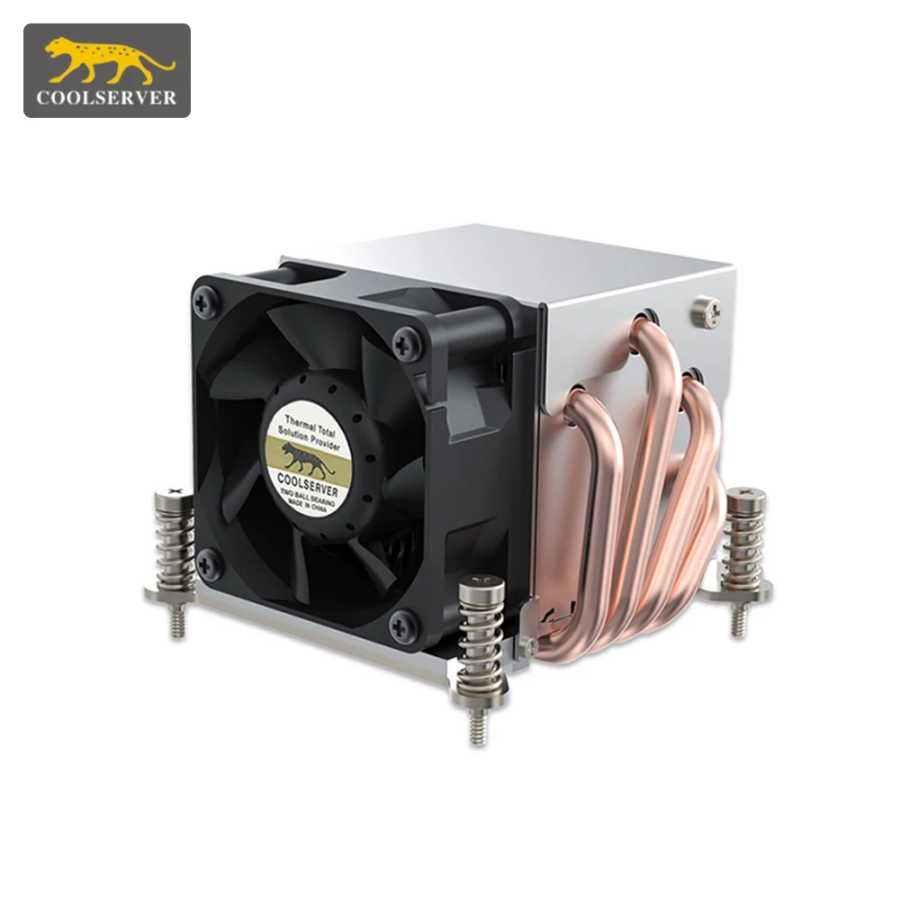 Кулер для сервера COOLSERVER R63 с 4 тепловыми трубками, 2U, для процессоров Intel LGA2011, 1700, 115X, AMD AM4, вентилятор охлаждения для рабочих станций Компьютерные комплектующие