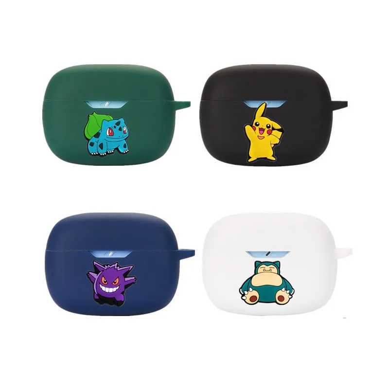 Чехол для наушников Potdemiel Pokemon для JBL Wave Beam/Beam2, силиконовые беспроводные наушники, зарядное устройство, защитный чехол с крючком Портативное аудио и видео