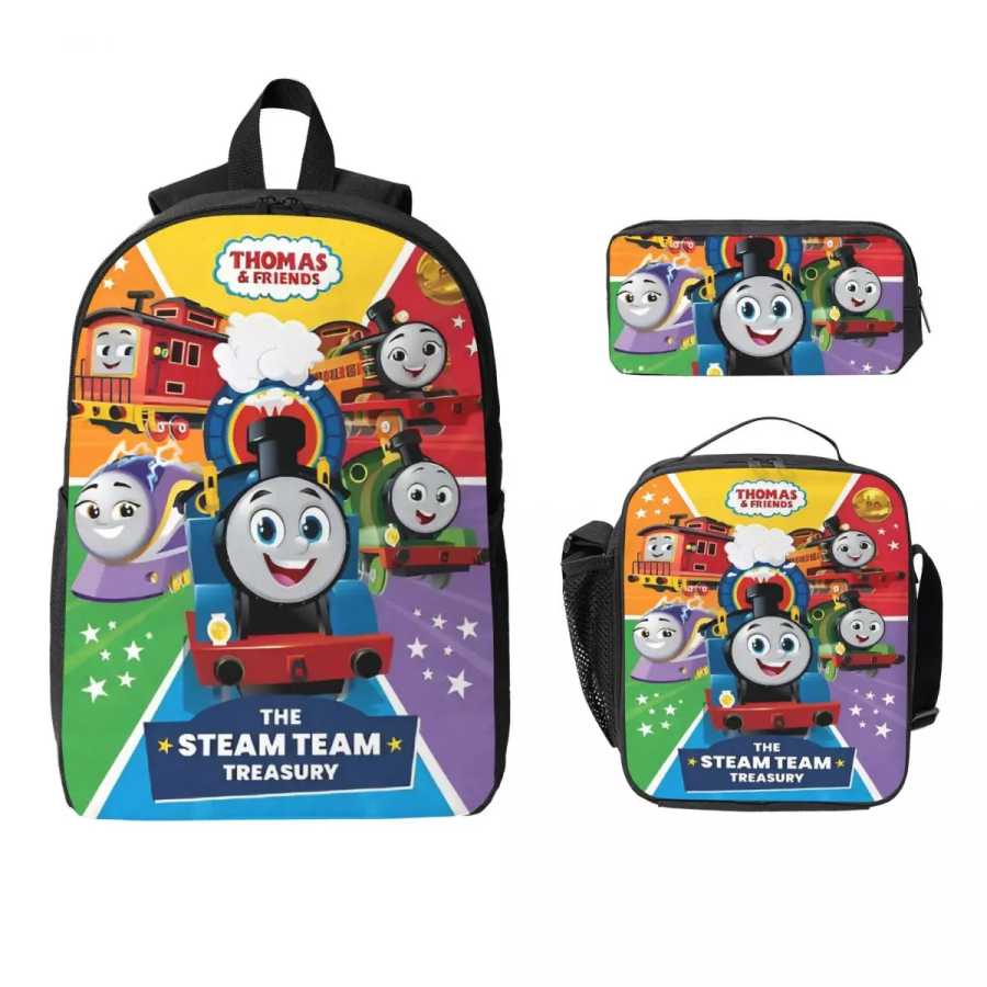 Детский рюкзак T-thomas And Friends, ланч-бокс, сумки для ручек для мальчиков и девочек, рюкзаки большой емкости, школьная сумка, набор книг Школьные рюкзаки
