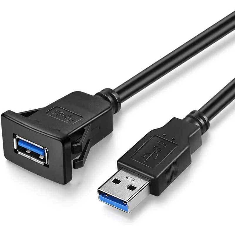 1 м 3 фута квадратный одиночный порт USB 3,0/2,0 панель расширительный кабель для скрытого монтажа для передачи данных для автомобиля, грузовика, лодки, мотоцикла, приборной панели Компьютерная периферия
