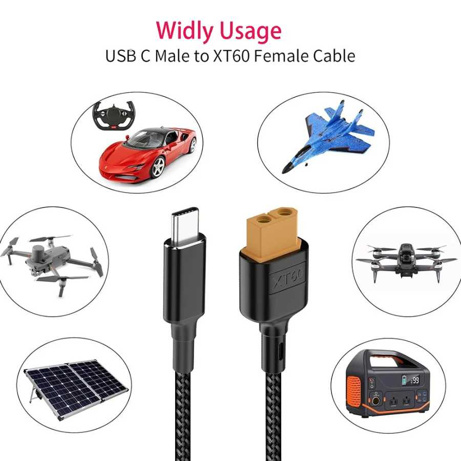 Фотография №1 товара Разъем для зарядки типа C — XT60 — USB C,