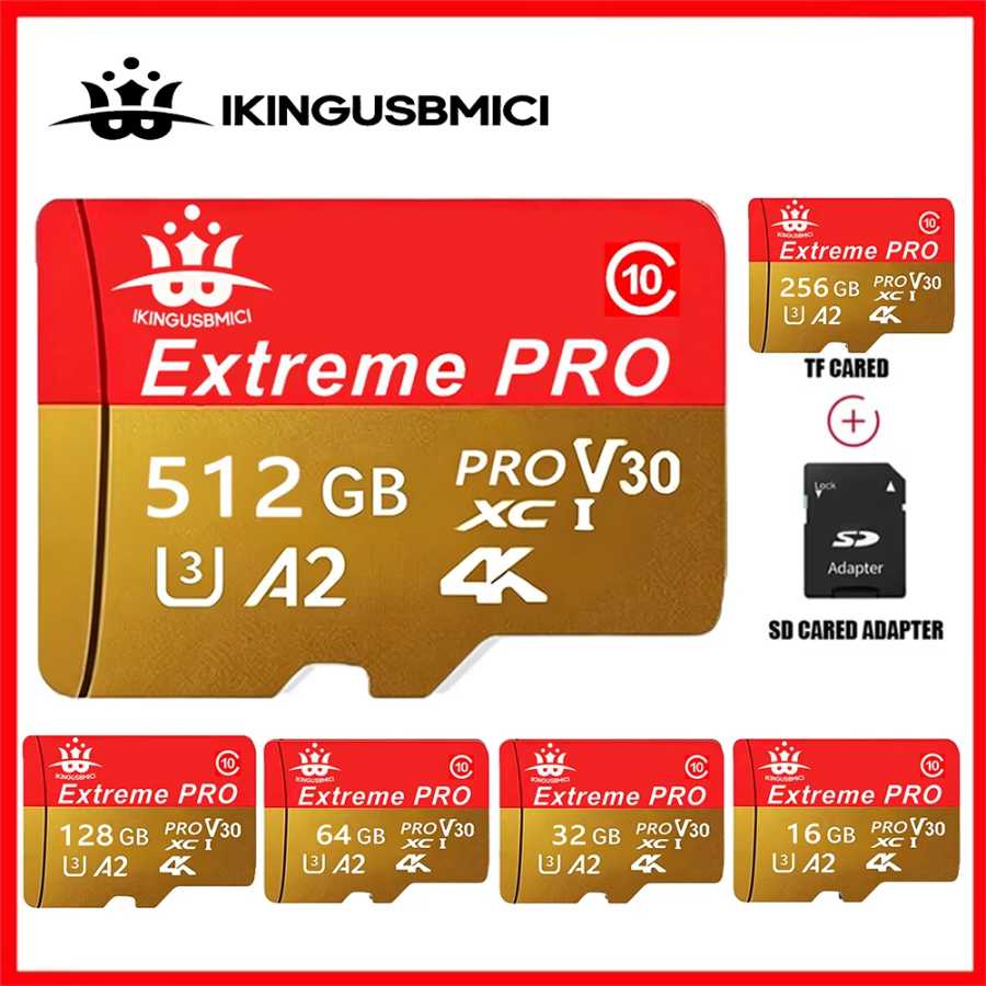 Карта памяти Micro SD Class 10, высокоскоростная, 512 ГБ, Ultra-HD 4K, 256 ГБ, A2, TF-карта для камеры Xiaomi, телефона, дрона Видеоигры и аксессуары