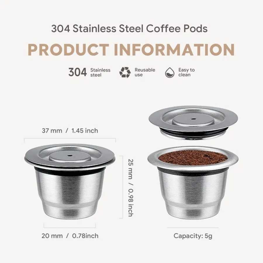 Фотография №1 товара Многоразовые кофейные капсулы для Nespresso, чашки для кремы для эспрессо,