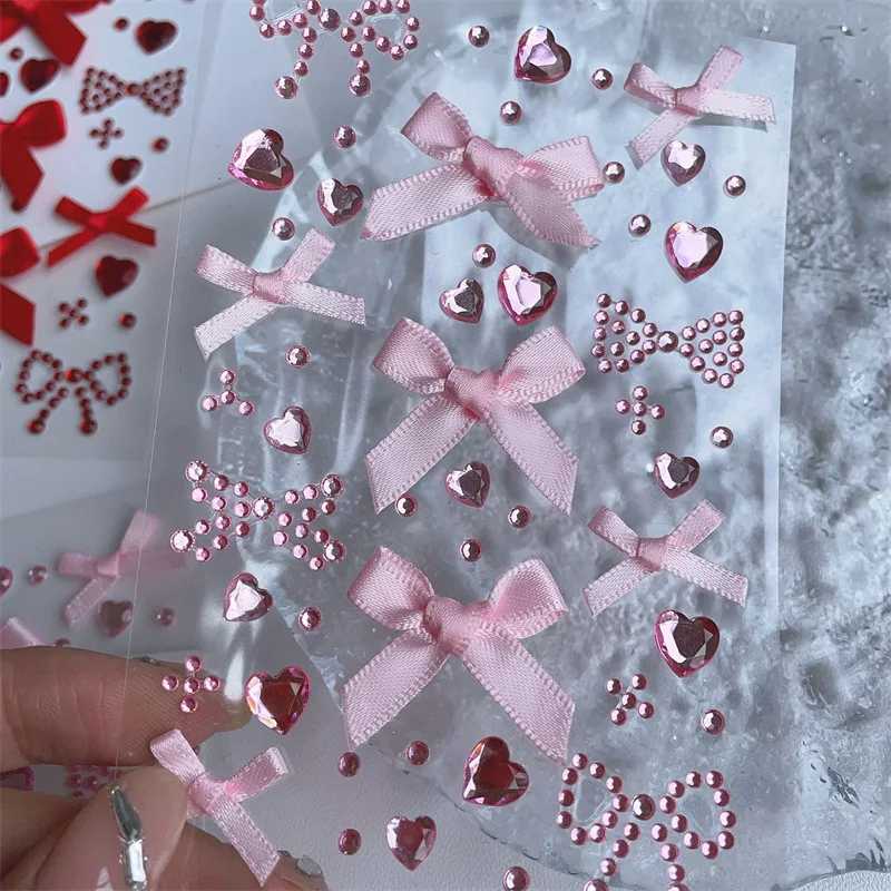 DIY Декор Kpop фотокарта наклейка 3D стерео лук сердце стиль скрапбук журнал Stuicker милый розовый красный цвет наклейка на корпус телефона Канцелярские стикеры и наклейки