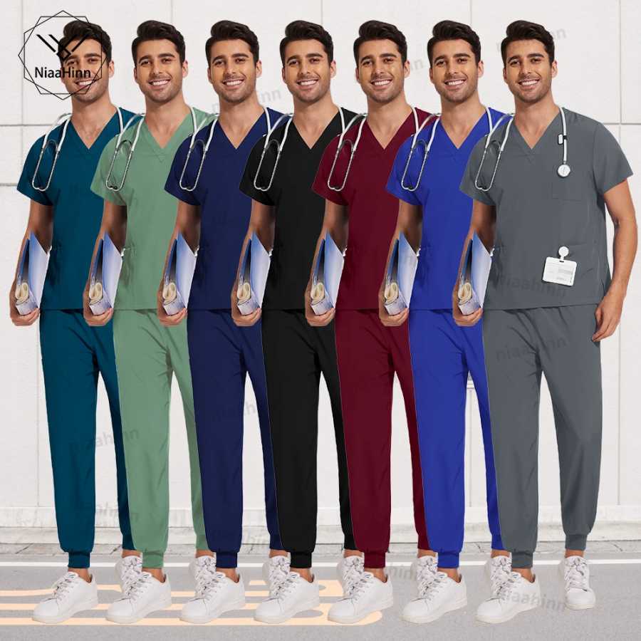 Scrubs Men Women Wholesale Scrubs Uniforms Medical Jogger Set Nurses Accessories Dental Clinic Pet Grooming Scrub Top Pants Sets Рабочая одежда и униформа