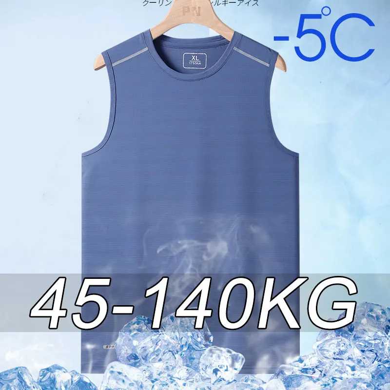 Мужские майки больших размеров, быстросохнущие 7XL 8XL, летний спортивный жилет с круглым вырезом, футболки без рукавов, большой жилет для бега, фитнеса, 45-140 кг Базовая одежда