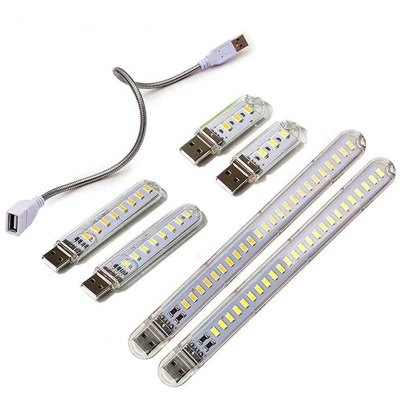 Мини-USB-книжка Портативные USB-светодиодные лампы DC 5V Ультраяркая лампа для чтения для Power Bank Кемпинг ПК Ноутбуки USB Ночные огни Внутреннее освещение