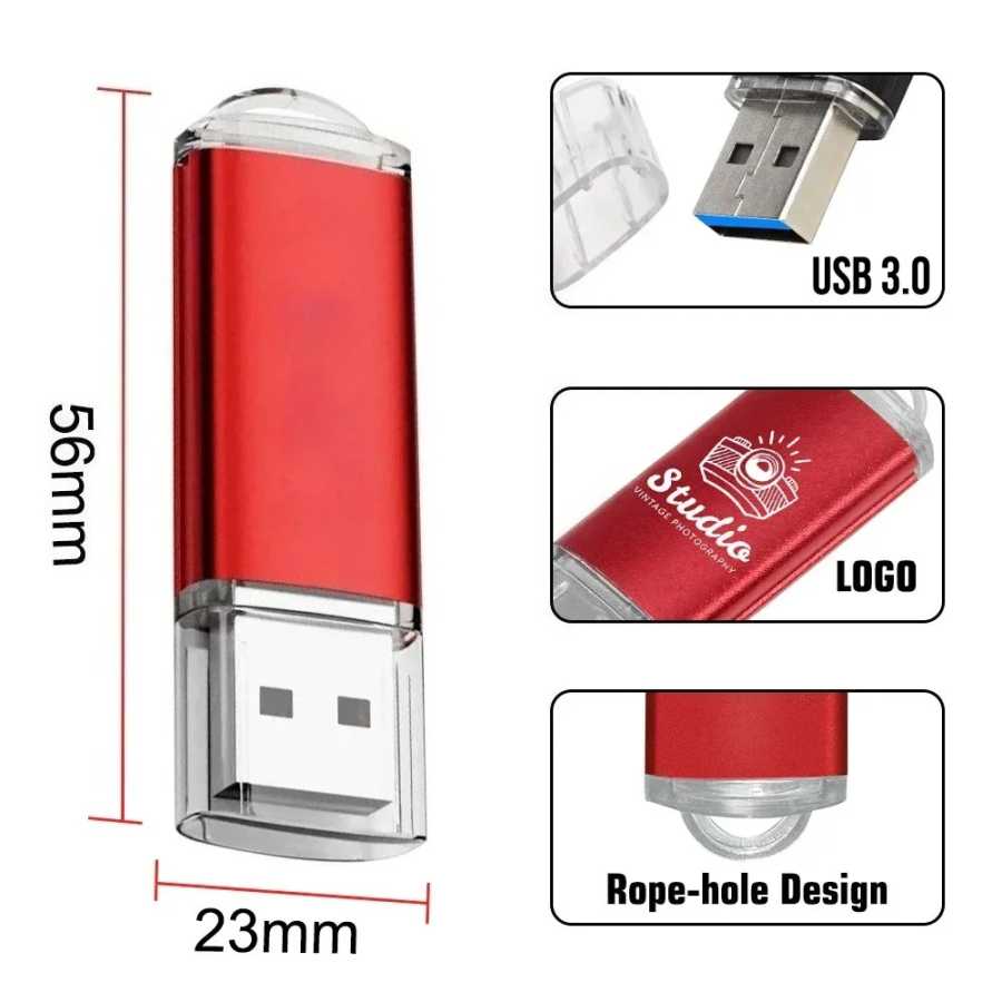 Фотография №5 товара 3.0 USB-флешка, металлический флэш-накопитель 64 ГБ, подходит для компьютеров, 8