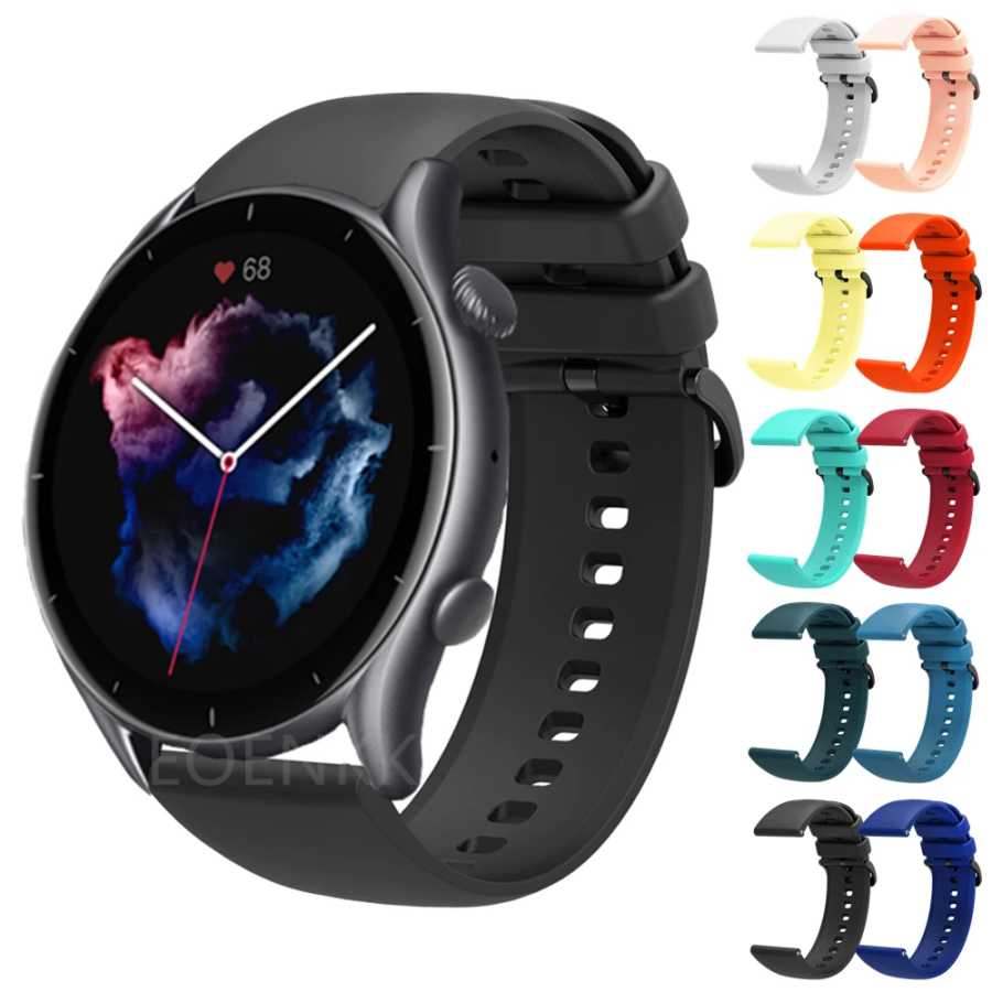 Ремешки для часов 22 мм для Huami Amazfit GTR 4/3/2/3 Pro GTR 47 мм, силиконовый браслет для умных часов, ремешок для Amazfit Pace Stratos Умная электроника