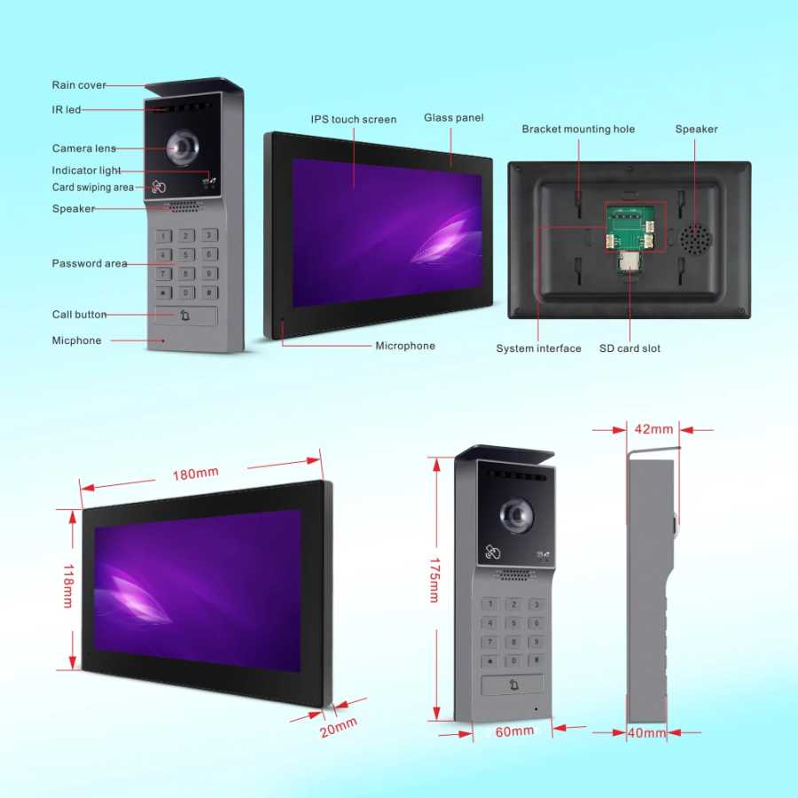 Фотография №5 товара Видеодомофон Hayway 2-Wires с Wi-Fi Tuya, умный видеодомофон для дома,