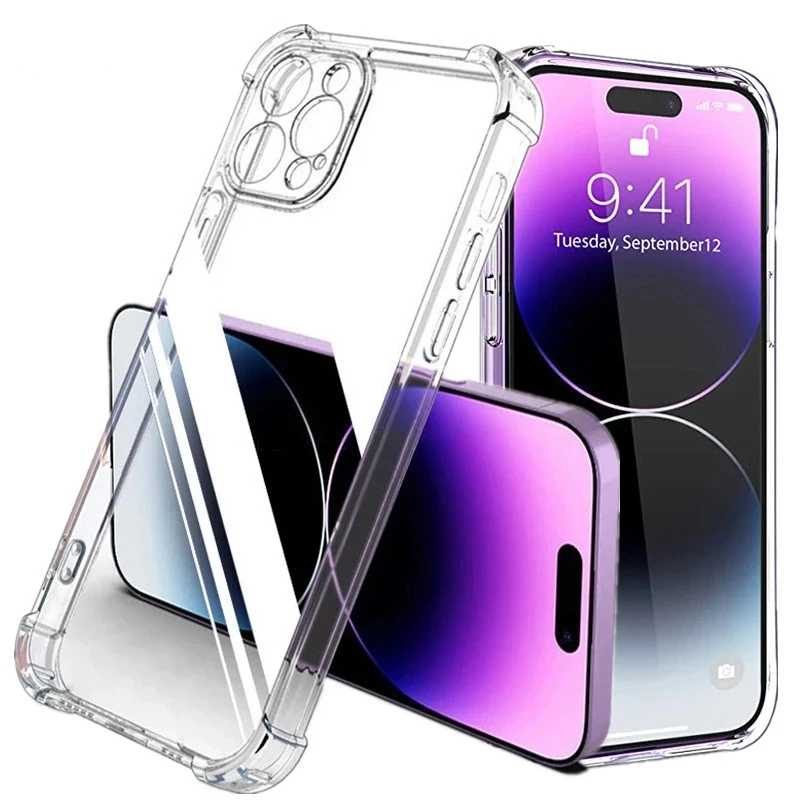 Противоударный силиконовый прозрачный чехол для телефона iPhone 13 11 14 Pro Max 12, мини-защитный чехол для объектива для iPhone 15 16 PRO XS MAX X Чехлы и чехлы для мобильных телефонов