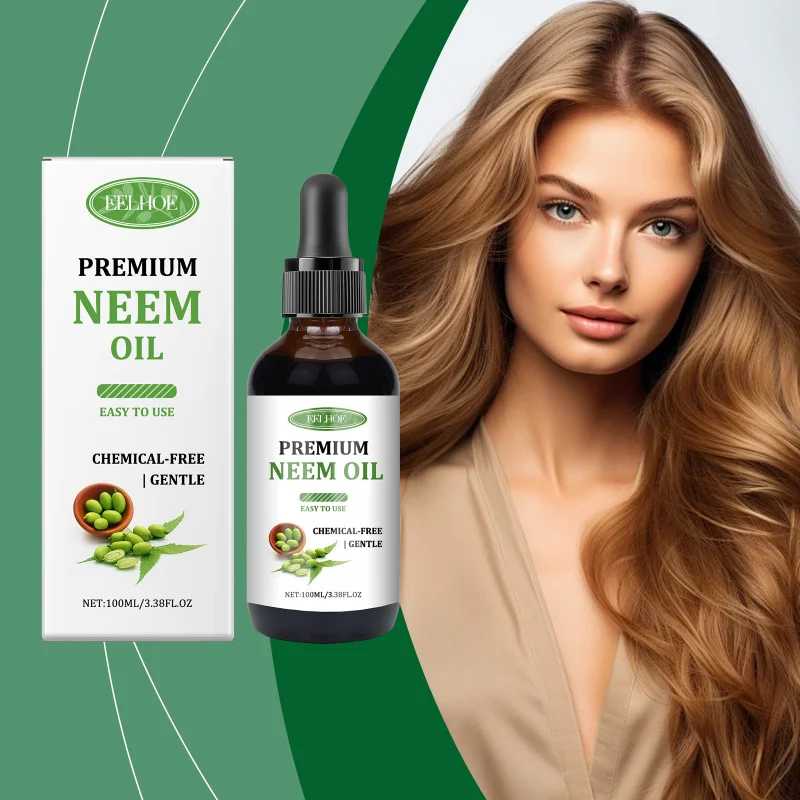 Pure Neem Oil For Hair & Skin - Многоцелевое питательное средство для кожи головы, кожи и ногтей, натуральное увлажняющее средство для ухода за кожей головы Уход за волосами и укладка