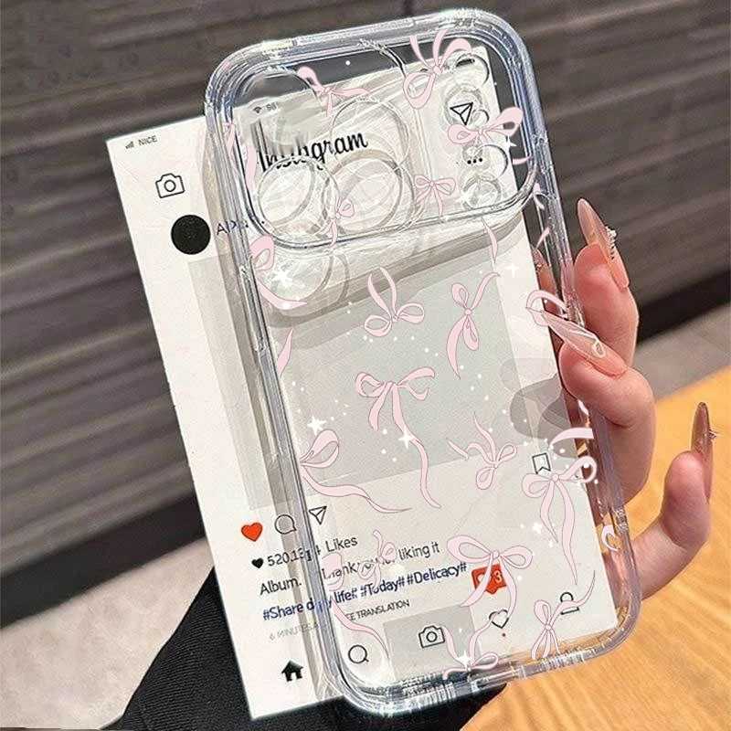 Фотография №2 товара Простой чехол из ТПУ с бантом в горошек для iPhone