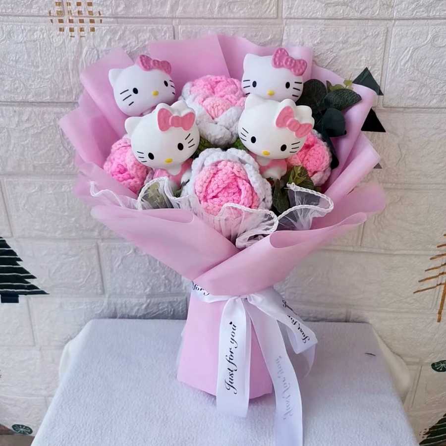 Плюшевый букет с героями мультфильмов &laquo;Hello Kitty&raquo;, аниме, розы, кукла, украшение для дома, свадьбы, Рождественский подарок на День святого Валентина Мягкие игрушки